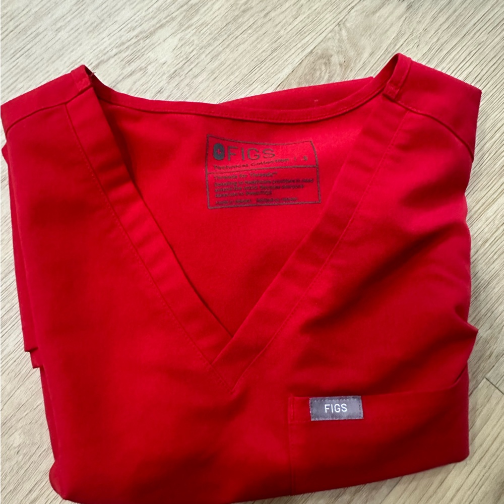 Figs- Small- Limited Edition Pop Red Scrub top